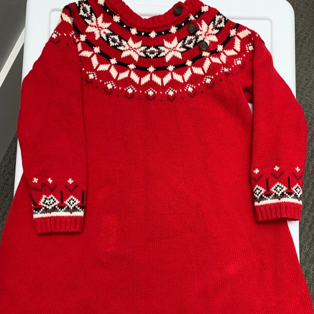 Hanna Andersson Holiday Sweater Dress. EUC! Size 3T